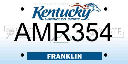 AMR354 Kentucky License Plate