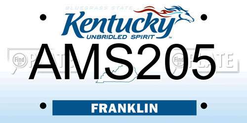 AMS205 Kentucky License Plate