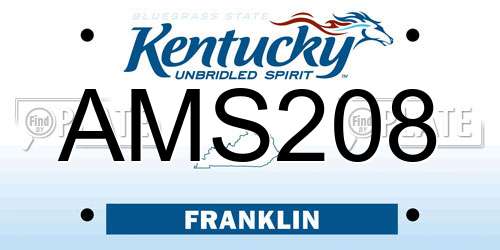 AMS208 Kentucky License Plate