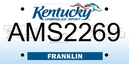 AMS2269 Kentucky License Plate