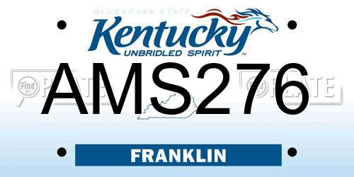 AMS276 Kentucky License Plate