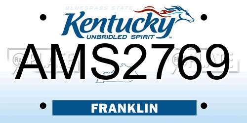 AMS2769 Kentucky License Plate
