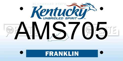 AMS705 Kentucky License Plate