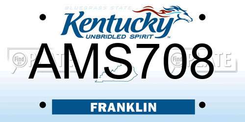 AMS708 Kentucky License Plate