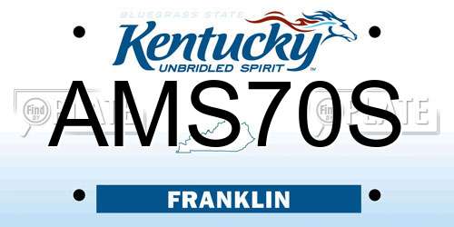 AMS70S Kentucky License Plate