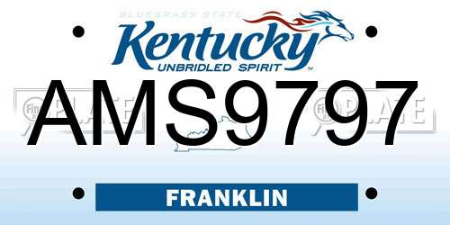AMS9797 Kentucky License Plate