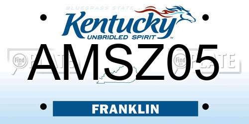 AMSZ05 Kentucky License Plate