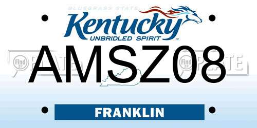 AMSZ08 Kentucky License Plate
