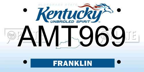 AMT969 Kentucky License Plate