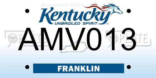 AMV013 Kentucky License Plate