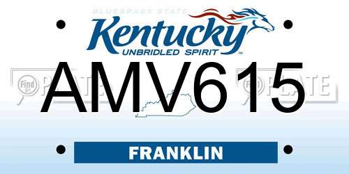AMV615 Kentucky License Plate