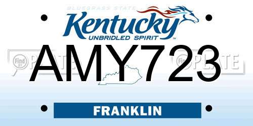 AMY723 Kentucky License Plate