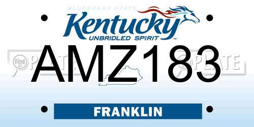 AMZ183 Kentucky License Plate