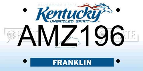 AMZ196 Kentucky License Plate