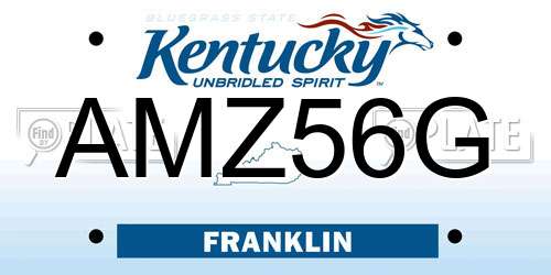 AMZ56G Kentucky License Plate