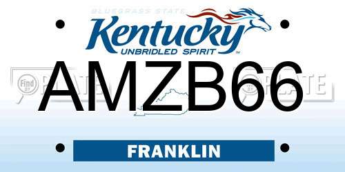 AMZB66 Kentucky License Plate