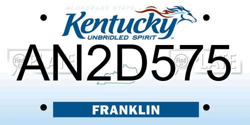 AN2D575 Kentucky License Plate