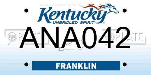 ANA042 Kentucky License Plate