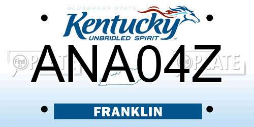 ANA04Z Kentucky License Plate
