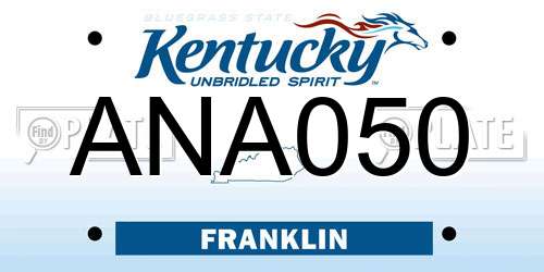 ANA050 Kentucky License Plate