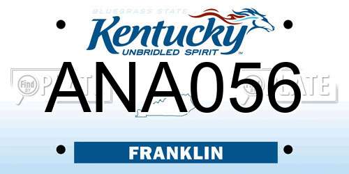 ANA056 Kentucky License Plate