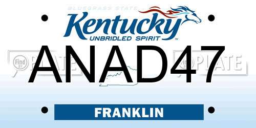 ANAD47 Kentucky License Plate