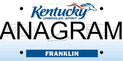 ANAGRAM Kentucky License Plate