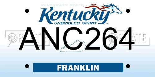 ANC264 Kentucky License Plate