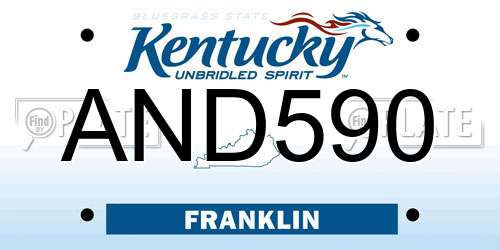 AND590 Kentucky License Plate