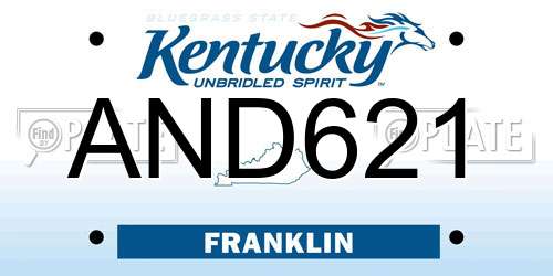 AND621 Kentucky License Plate