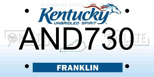 AND730 Kentucky License Plate