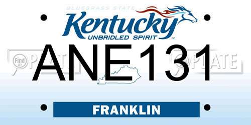 ANE131 Kentucky License Plate