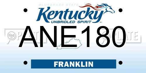 ANE180 Kentucky License Plate
