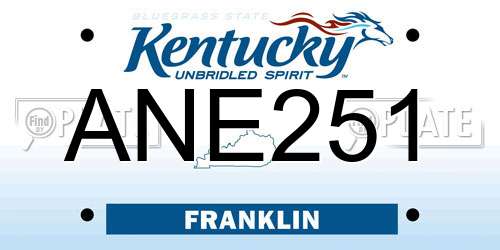 ANE251 Kentucky License Plate
