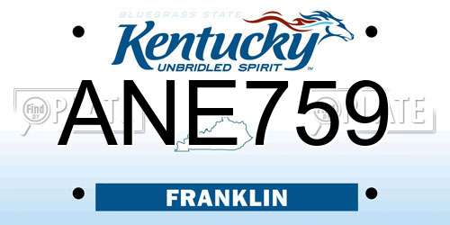 ANE759 Kentucky License Plate
