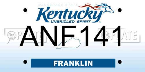 ANF141 Kentucky License Plate