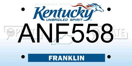 ANF558 Kentucky License Plate