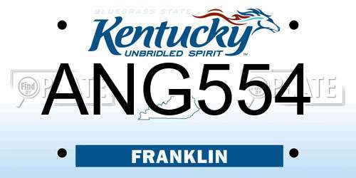 ANG554 Kentucky License Plate