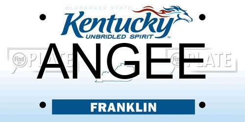 ANGEE Kentucky License Plate