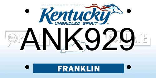 ANK929 Kentucky License Plate
