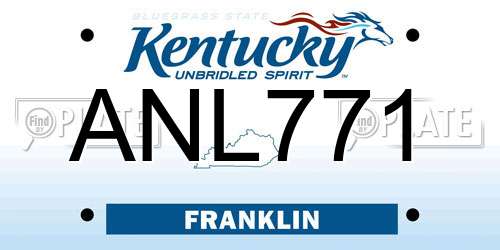 ANL771 Kentucky License Plate