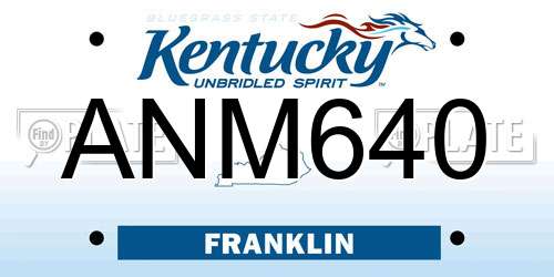 ANM640 Kentucky License Plate