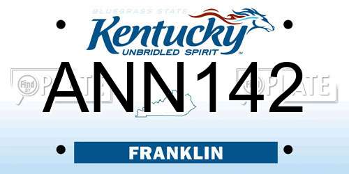 ANN142 Kentucky License Plate