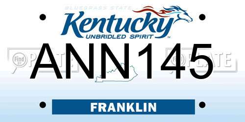 ANN145 Kentucky License Plate