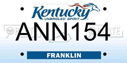 ANN154 Kentucky License Plate