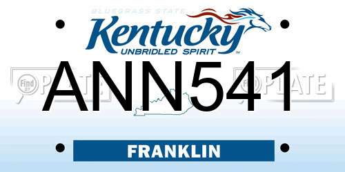 ANN541 Kentucky License Plate