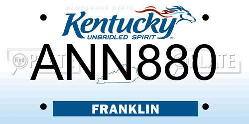 ANN880 Kentucky License Plate