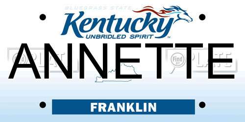 ANNETTE Kentucky License Plate