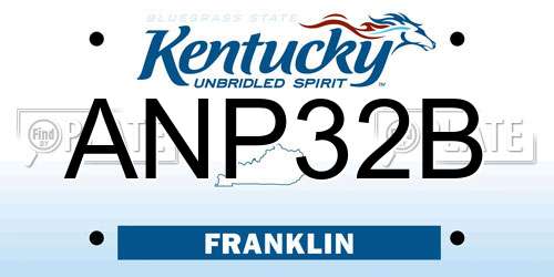 ANP32B Kentucky License Plate