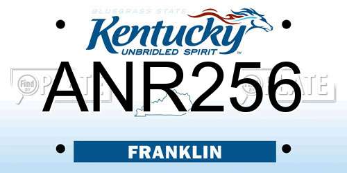 ANR256 Kentucky License Plate